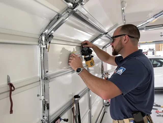 Westchester Garage Door Repair technician quieting a noisy garage door in Westchester