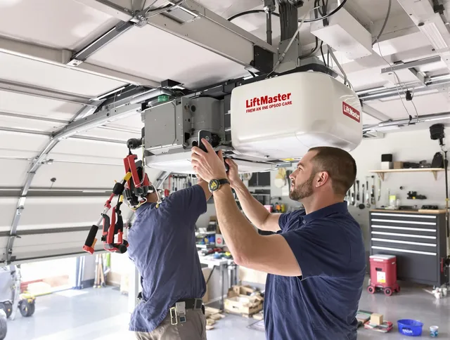 Westchester Garage Door Repair technician performing advanced diagnostics on garage opener in Westchester
