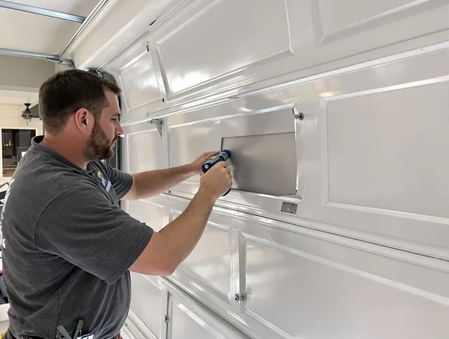 Garage door panel repair by Westchester Garage Door Repair in Westchester