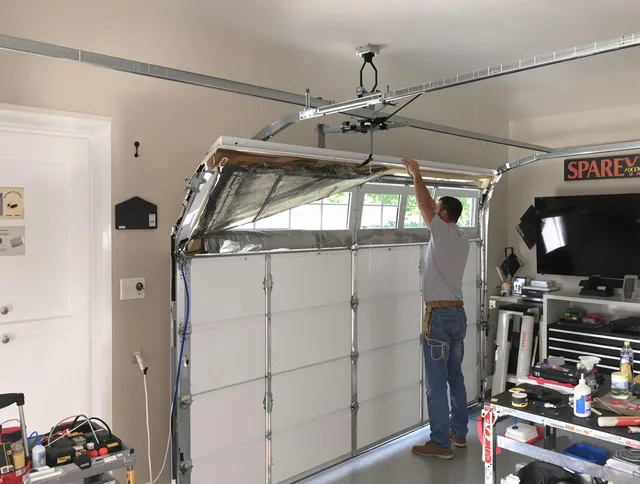Garage door section replacement by Westchester Garage Door Repair in Westchester